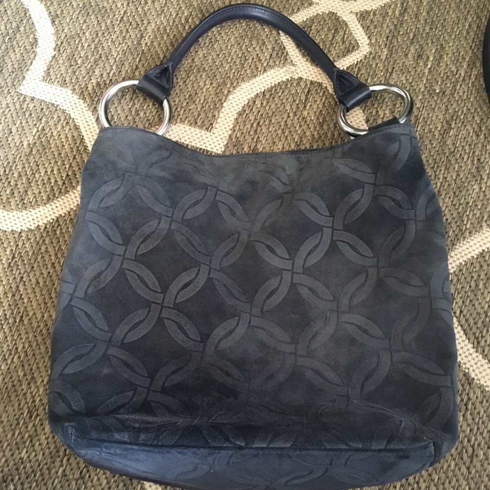 The SAK Sequoia Suede Gray Blue Handbag